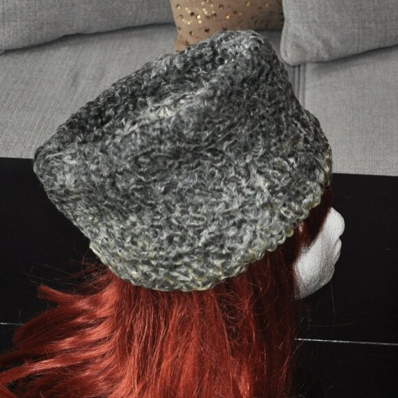 Vintage Gray Persian Lamb Astrakan Envoy Ear Flaps Cossack Karakul Hat Unisex - Picture 2 of 7